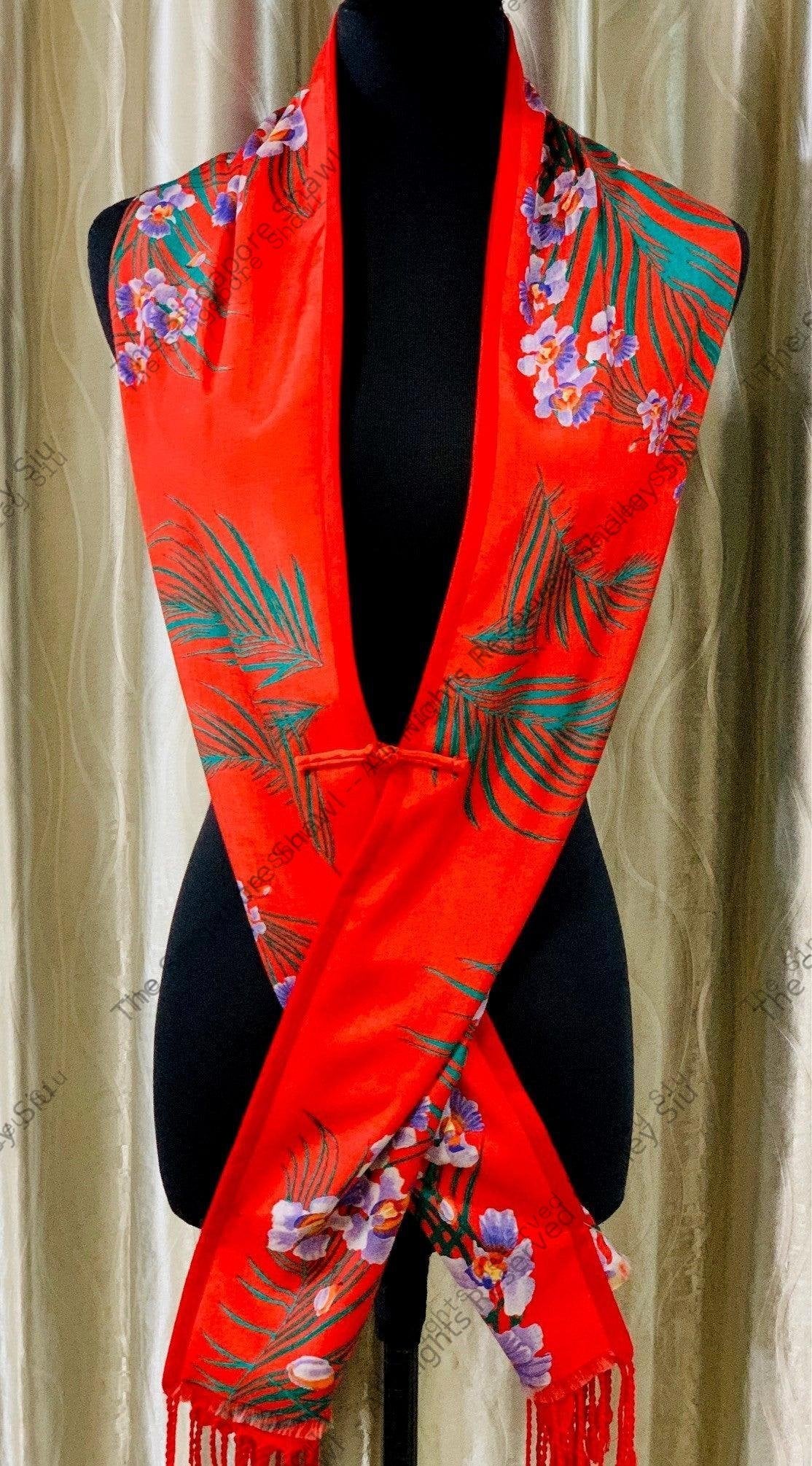 Red Joaquims in Palm Valley Duette - The Singapore Shawl